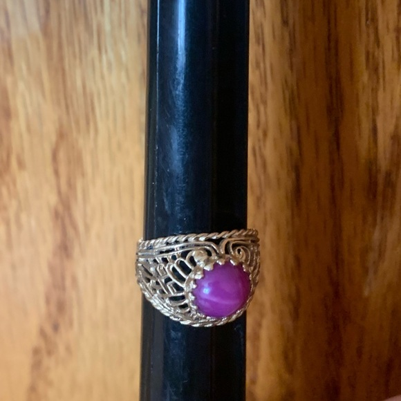14k VINTAGE RUBY STAR FILIGREE RING - Picture 9 of 9